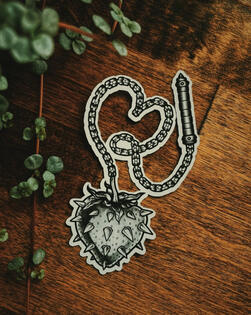 B&W Strawberry Flail Sticker